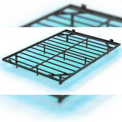 COSTWAY Metallbettgestell mit LED-Beleuchtung und Fernbedienung, Doppelbett mit Matratzen-Sicherungsstopper (200 x 140 x 24 cm)