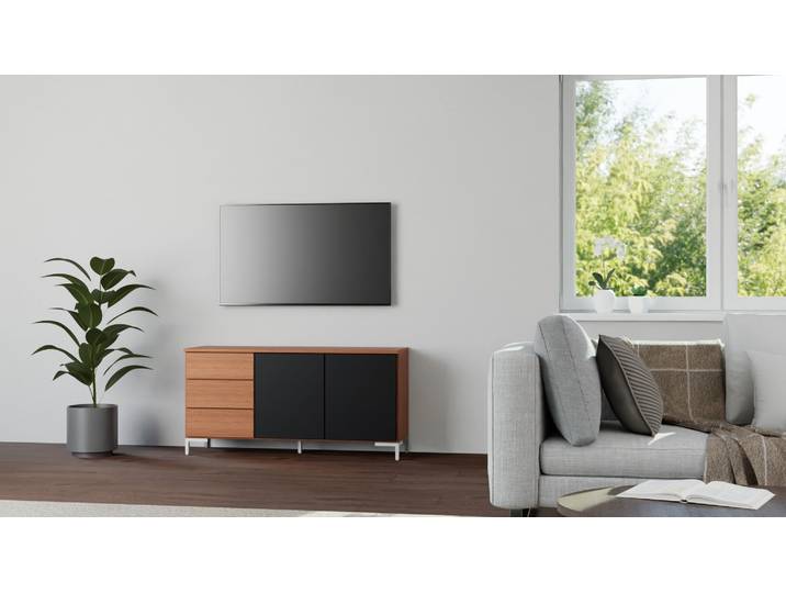 Stylishe Kommode Echtholz Furnier Mahagoni geölt