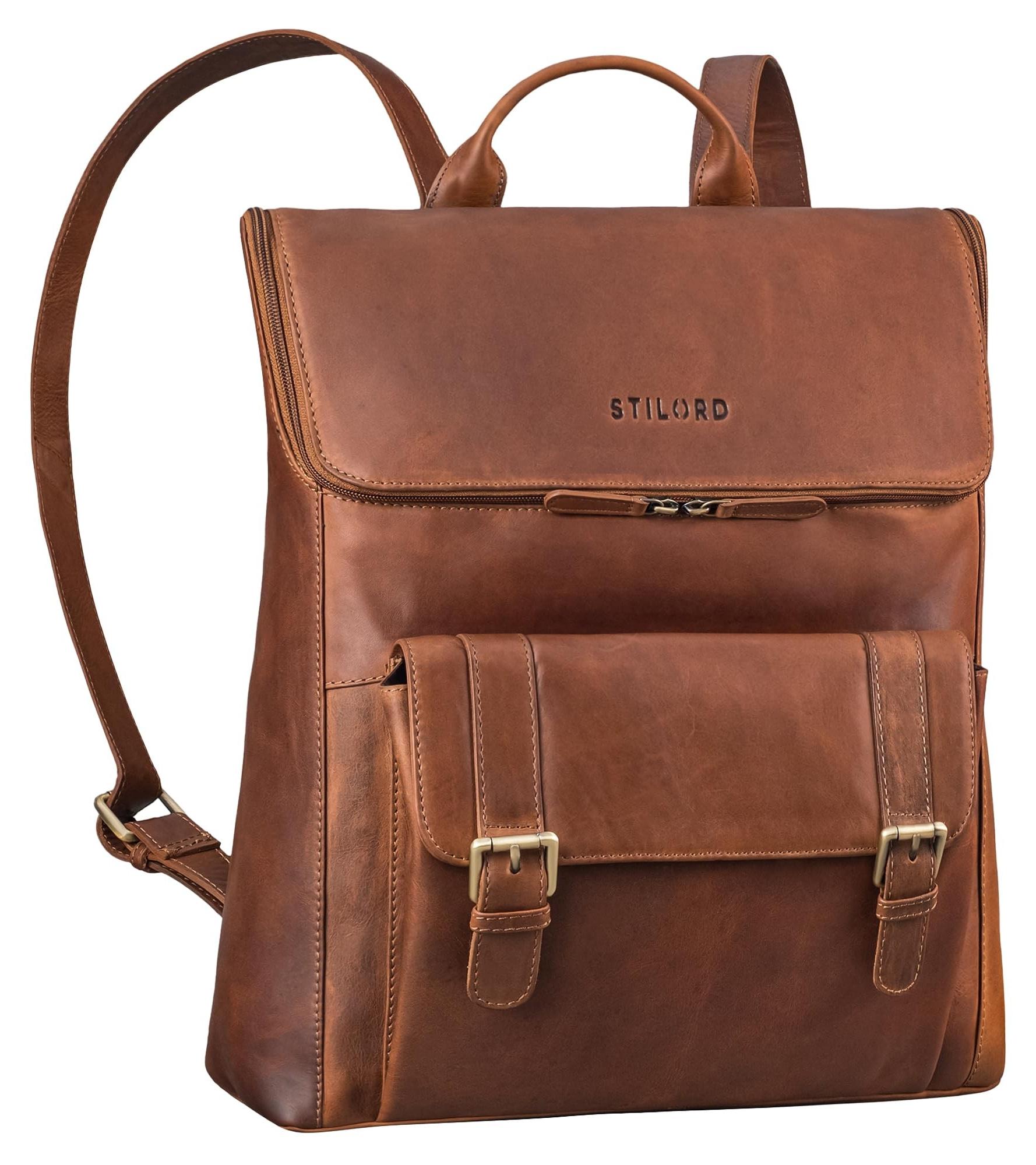 Große Leren Rucksack für Laptops bis 15,6 Zoll