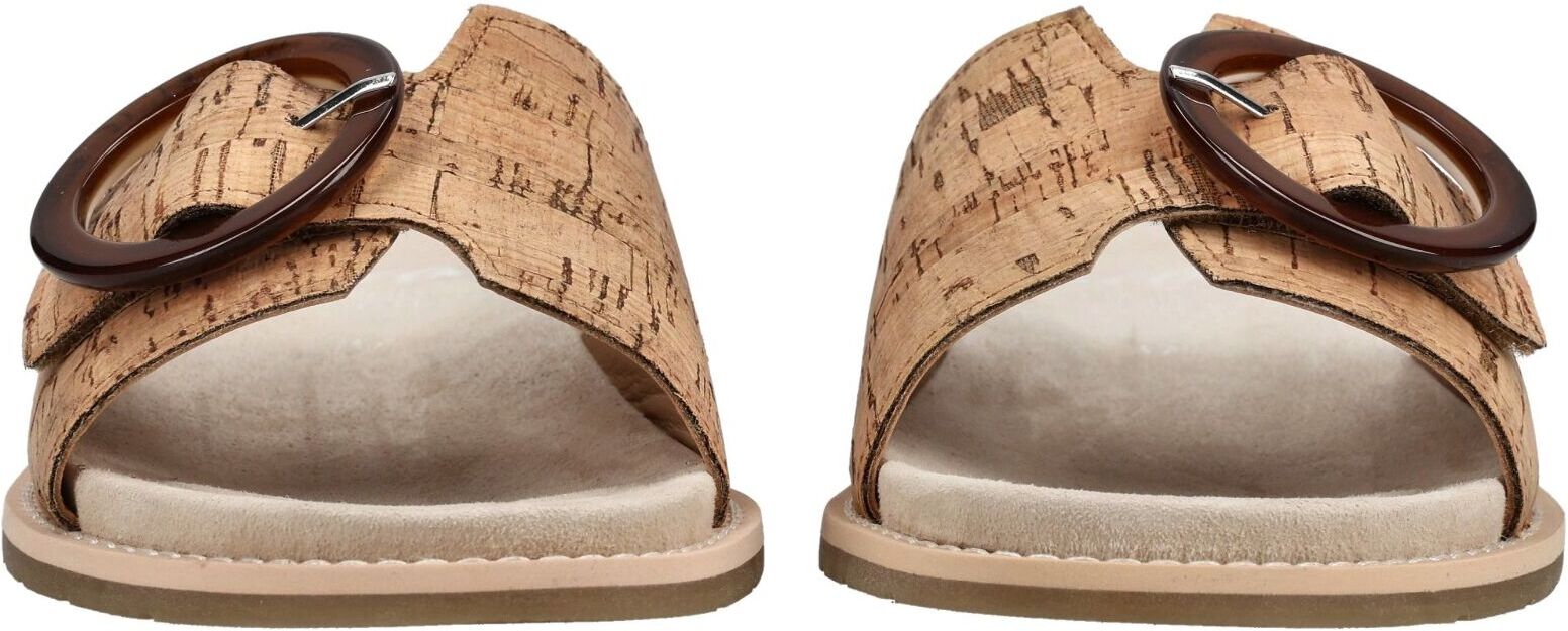 Pantolette ARA "Ara Pantoletten Lederimitat", Damen, Gr. 42, beige (natur), Lederimitat, Schuhe Pantolette