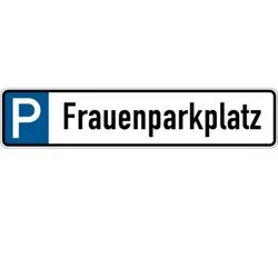 Parkplatzkennzeichen, P-Frauenparkplatz, 113x523mm, Alu geprägt - 523x113x0.45 mm Aluminium geprägt