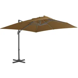 Helloshop26 - Gartenschirm mit freitragender Konstruktion und Aluminiumstange 300 x 300 cm taupe 02_0008616