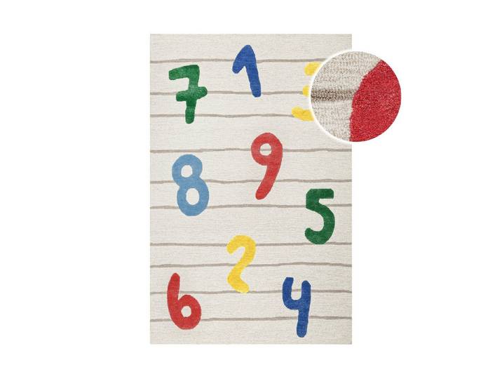 SMART KIDS Kinderteppich Countdown, rechteckig, Höhe: 16 mm, Kinderteppich mit Zahlen, Hoch-Tief-Effekt, Schurwolle, Spielzimmer