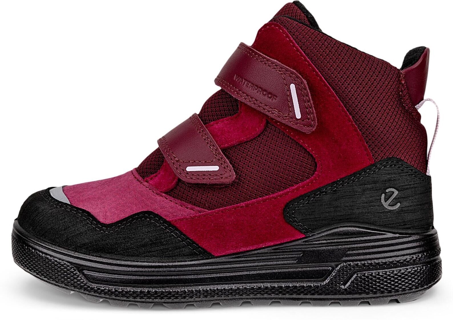 Klettstiefel ECCO "Urban Snowboarder", Mädchen, Gr. 30, Warmfutter, schwarz (schwarz, rot), Leder, Textil, Schuhe Klettstiefel, Winterboots, Winterstiefel, Kinderstiefel mit waterproof-Ausstattung schwarz, rot 30, Warmfutter