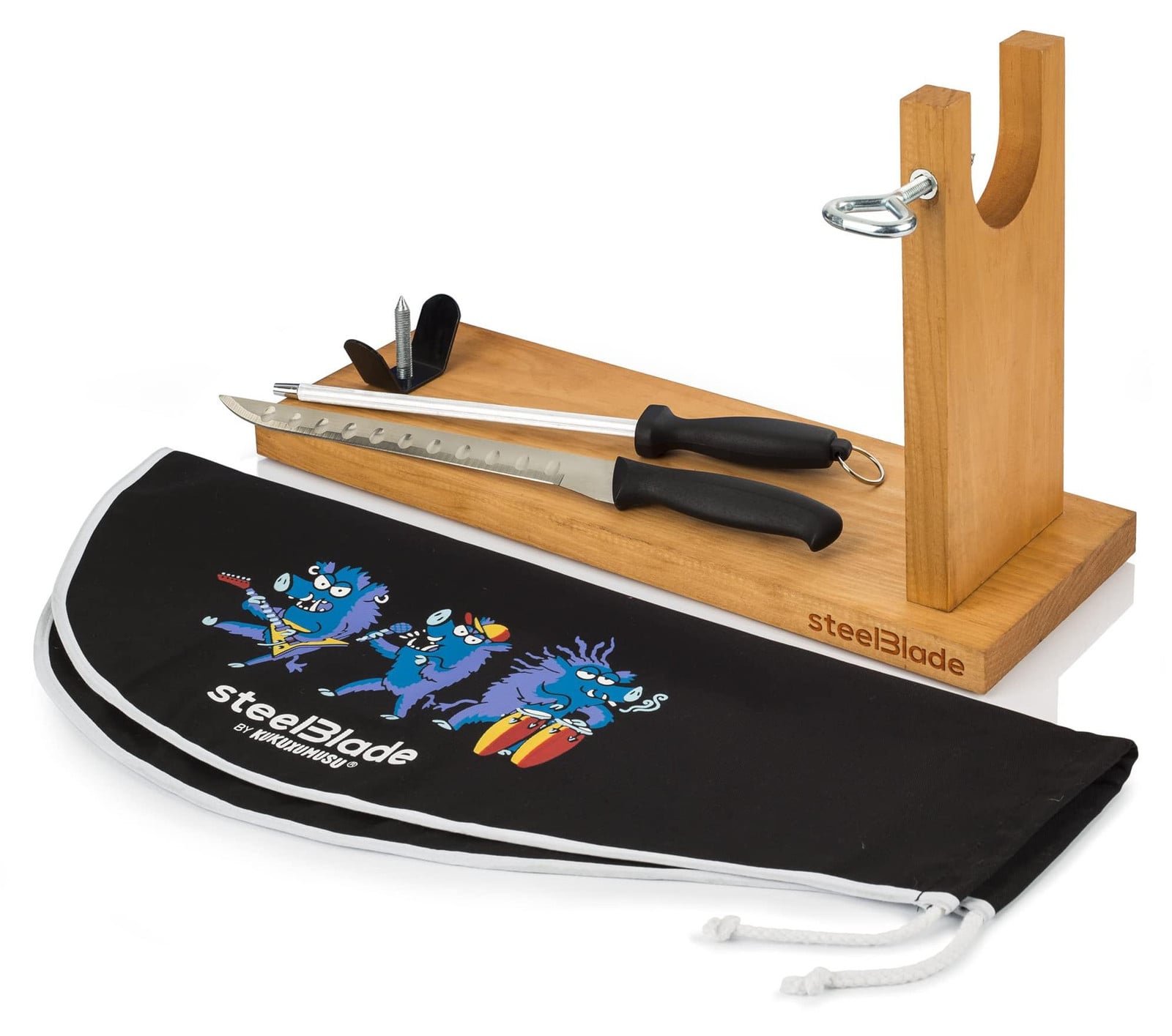 Dripio Hamhalser-set met deksel, mes en slijper, 42 cm