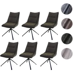 6er-Set Esszimmerstuhl HWC-N71, Küchenstuhl, drehbar Auto-Return, Stoff/Textil (420g/m2) ~ grün