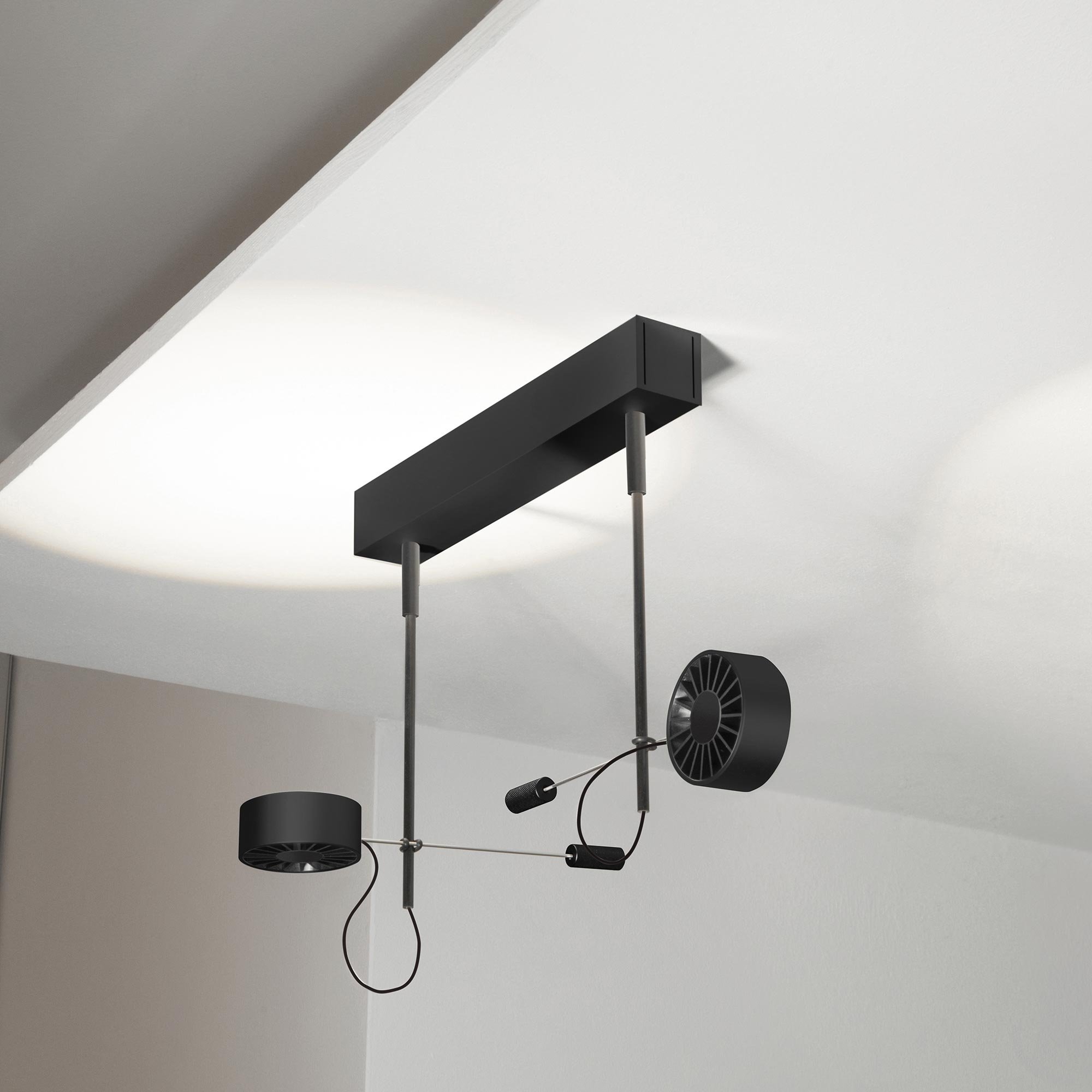 Absolut Lighting Absolut LED 2-flammig Deckenleuchte (schwarz) schwarz 457 LED WD2 SW