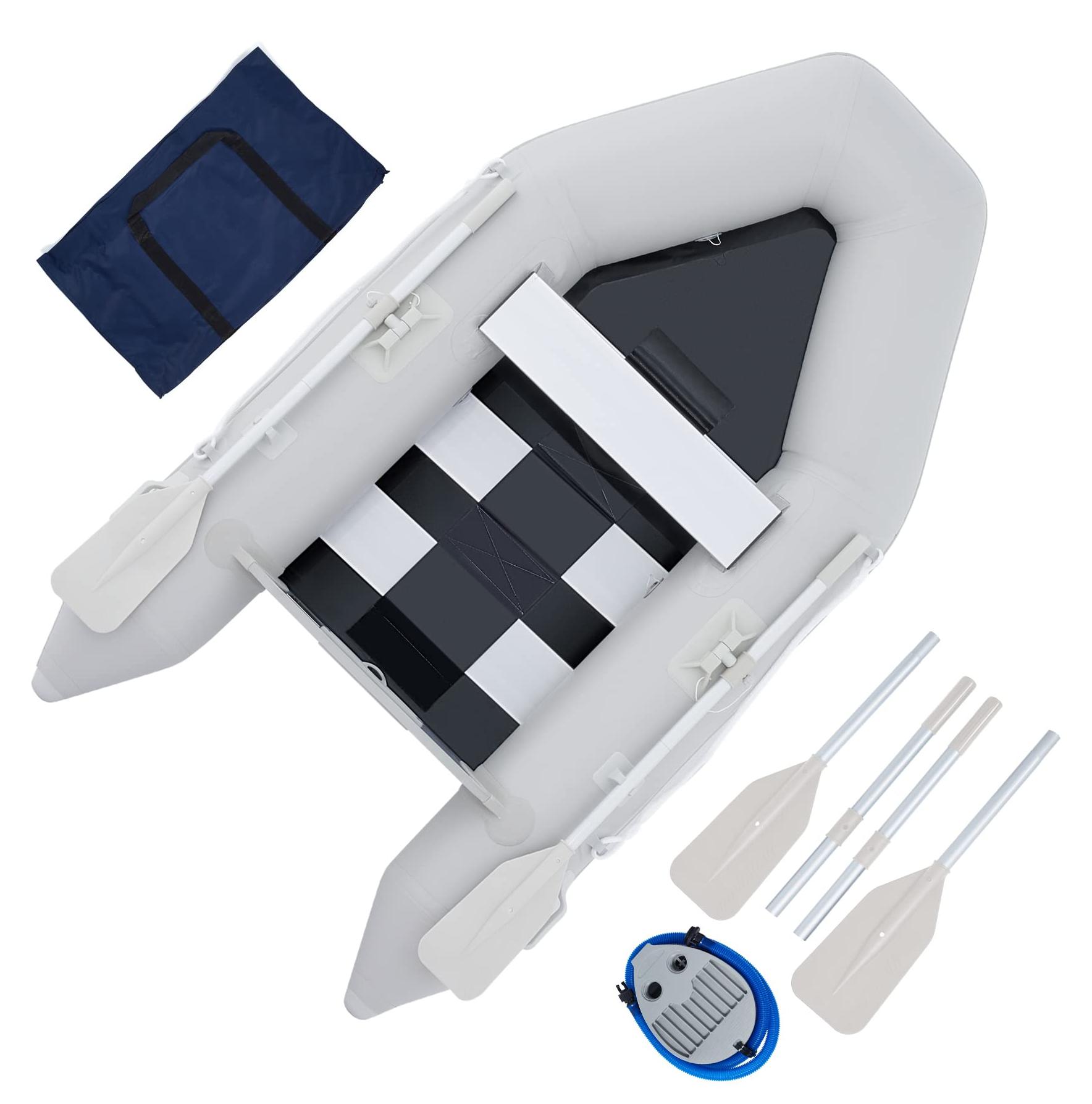 Gummiboot, aufblasbar - für 2 Personen - 230 x 130 cm - Grau - Für Angeln und Freizeit