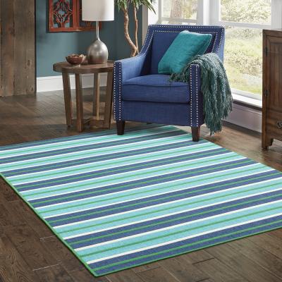 Style Haven Martinique Feeling the Blues Striped Indoor Outdoor Rug