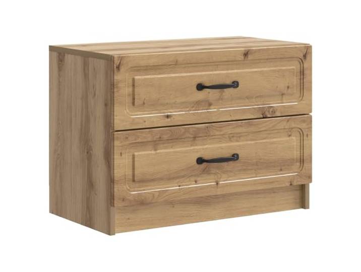 LMTYOENFG Nachttisch 2 Schubladen 62x34,5x44,5cm Artisan-Eiche Zwei geräumige Schubfächer bieten praktischen Stauraum im Schlafzimmer für Bücher und persönliche Dinge.