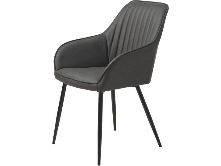 Stilvoller Stuhl 2er-Set Nort Stoff dunkelgrau - Material: Polyester - Stuhl 2er-Set