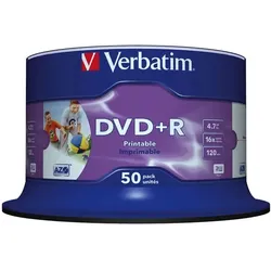 Verbatim DVD+R Wide Inkjet Printable No ID Brand 4,7 GB 50 Stück(e)