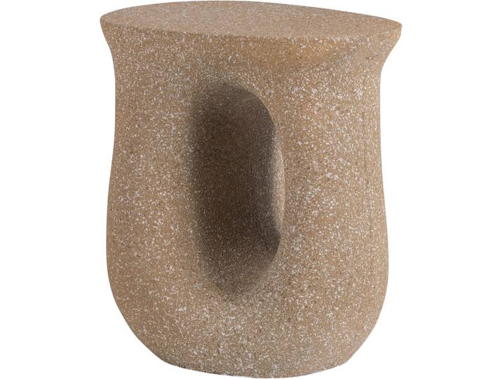Beistelltisch WOOOD Moson aus Magnesiumoxid mit organischer Form B 42 x T 33 x H 45 cm , braun (grün), B:42cm H:45cm T:33cm, Tische, Beistelltisch, Spielerische Aussparung, Eigengewicht 5 kg, Tragkraft 20 kg