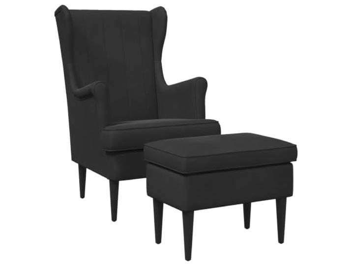 PUGYNBK Sessel mit Sitzsack, 2 Stück, Schwarz, Samt Abnehmbares Kissen, Gestell aus Metall und Holz, passende Fußstütze, ideal für Wohnzimmer oder Schlafzimmer