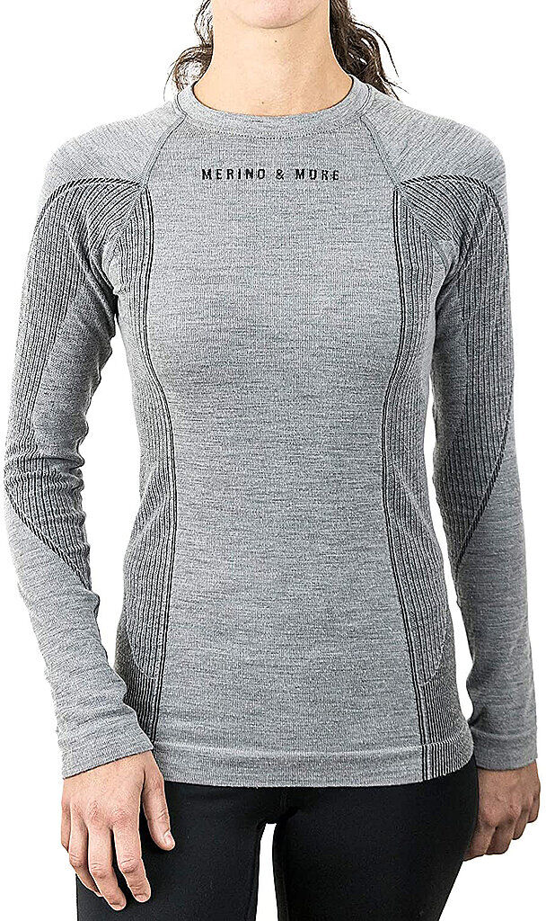 MERINO & MORE Damen Funktionsshirt Longsleeve grau   S W