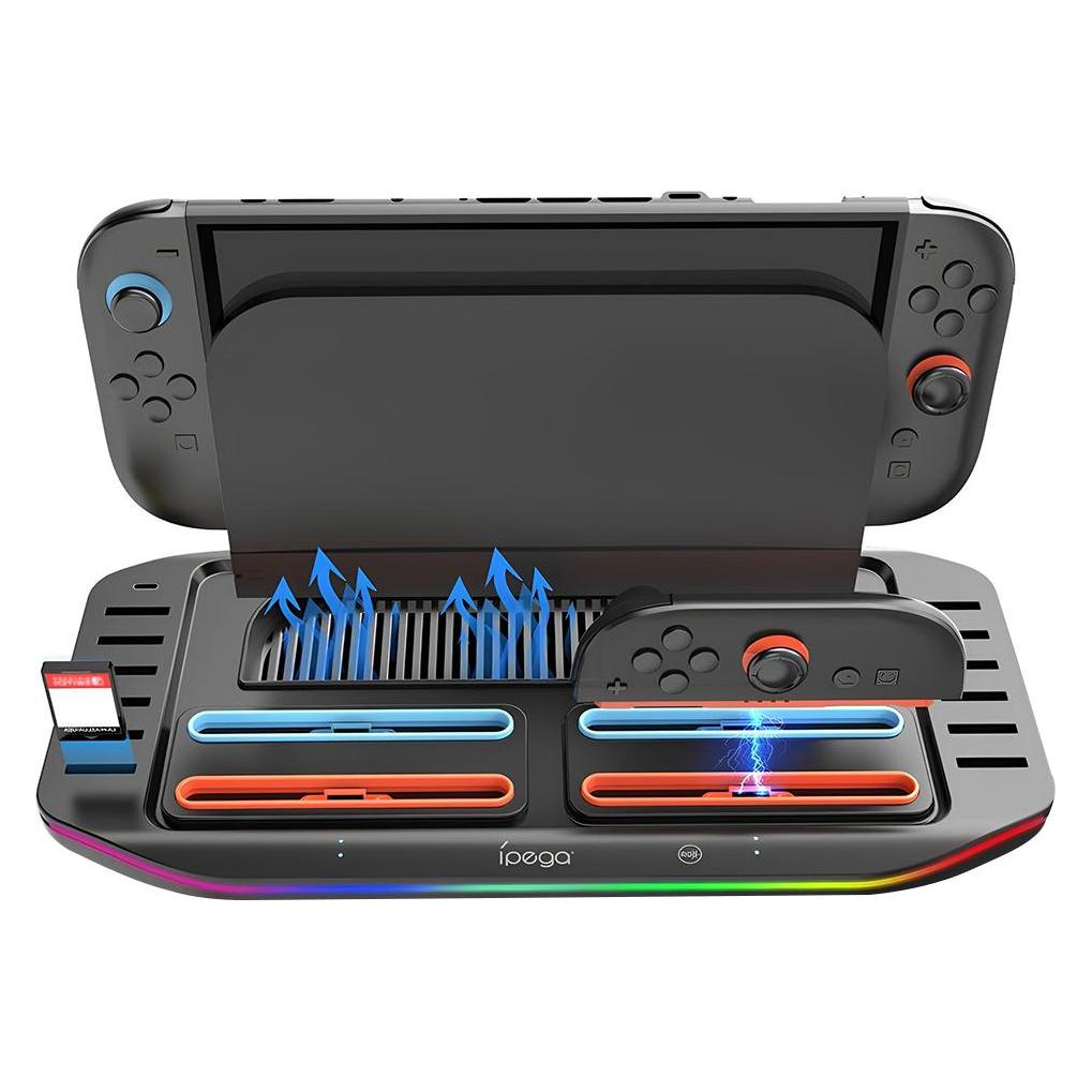 iLike iPega SW2210 Multifunkčný Nabíjací RGB Stojan pre Nintendo Switch 2, Schwarz (Switch 2) (PG-SW2210)