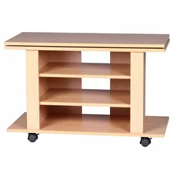 Fernseher Tisch drehbar und rollbar Buche Holzoptik