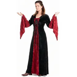 Metamorph Magierin Samtkleid schwarz-rot (3XL)