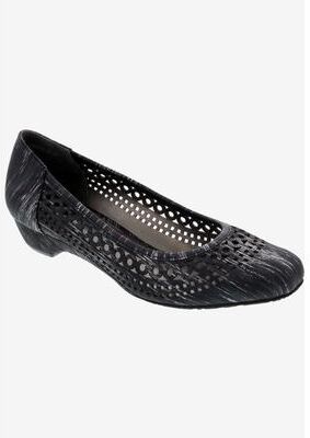 Women's Tina Flat by Ros Hommerson in Black Laser Stripe (Size 6 1/2 M)