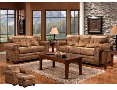 Wild Horses Lodge 4-piece Seating Group with Sofa Sleeper