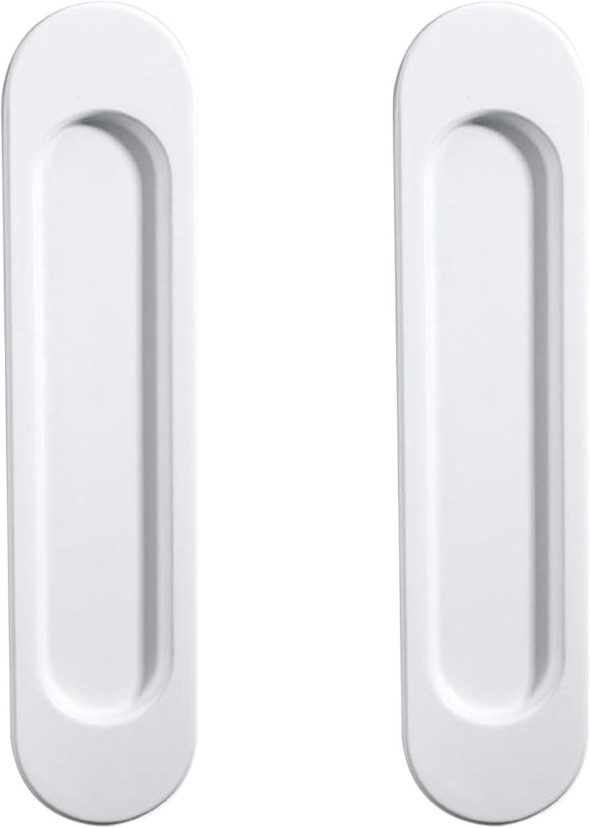 Set van 2 zelfklevende witte verborgen schuifdeurgrepen voor meubels, 148 x 35 mm