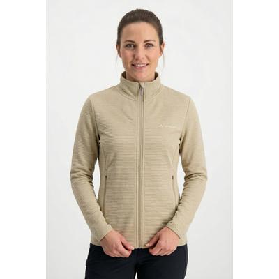 Fleecejacke VAUDE "SE WO SAFIEN FLEECE JACKE", Damen, Gr. 46, beige (linen), Obermaterial: 100% Polyester, Jacken Fleecejacke, sportlicher Stil, vielseitig einsetzbar, Übergangsjacke