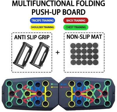 Uplift Essentials Push Up Board Set Portable Multifunctional Foldable Fitness System black Board