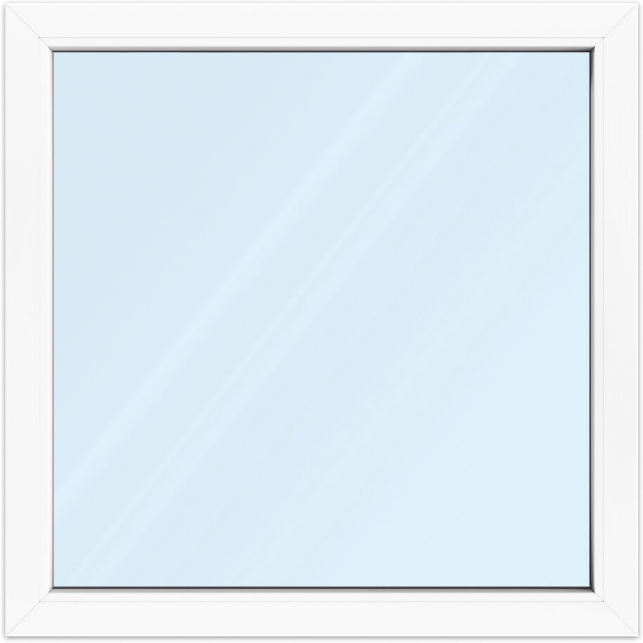 Fenêtre PVC 100x100 cm ou sur mesure, aluplast ideal 4000, fenêtre fixe, 1 vantail, double vitrage, fenêtre horizontale