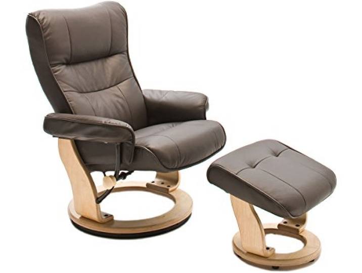 möbelando Relaxsessel Fernsehsessel Ledersessel TV Sessel Armsessel mit Hocker Montreal