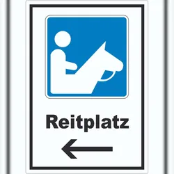 HB-Druck Reitplatz Aufkleber mit Pfeil links A8 (52x74mm)