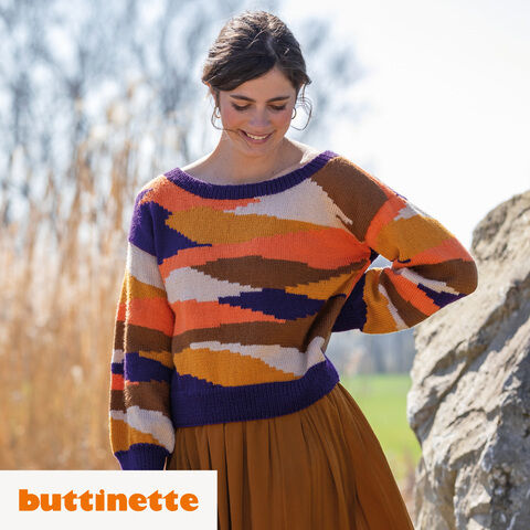 Strickanleitung – Pullover in Camouflage-Optik aus Woll Butt Versailles