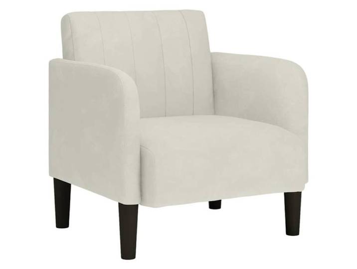 Sales Season Chaise simple（1 PC) - SHIELD - Fauteuil/Siège TV - avec accoudoirs crème 54 cm velours 68x68x70 cm 3410307