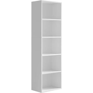 Vicco Bücherregal Bob, weiß, aus Holz, 5 Fächer, 40 x 132 x 24cm