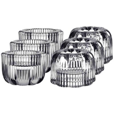 Kerzenhalter VILLEROY & BOCH "2in1-Kerzenständer Fleur ø 6,3 cm 6er Set transparent", bunt (transparent), Kerzenhalter, Kerzenhalter