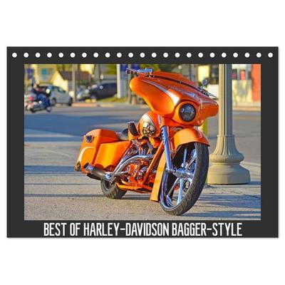 BEST OF HARLEY-DAVIDSON BAGGER-STYLE (Tischkalender 2025 DIN A5 quer), CALVENDO Monatskalender
