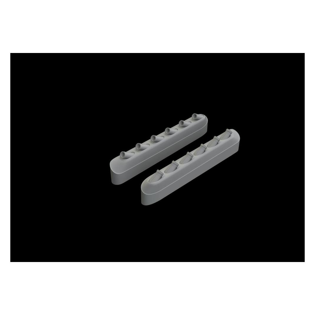 Eduard P-51D exhaust stacks w/ fairing for (648486)