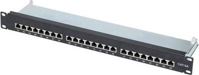 Renkforce 24-poorts netwerkpatchpaneel CAT 6a, 19 inch, 1 HE, volledig aangesloten