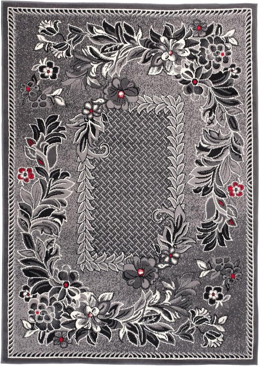 Klassiek Vloerkleed met Floraal Design - Grijs - 180 x 250 cm