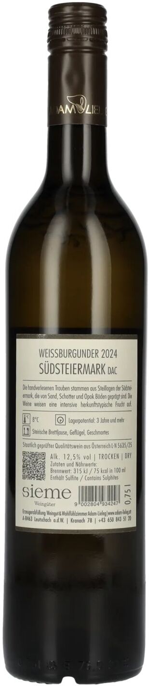 Adam Lieleg Adam-Lieleg Weissburgunder Südsteiermark DAC 2024 12,5% Vol. 0,75l