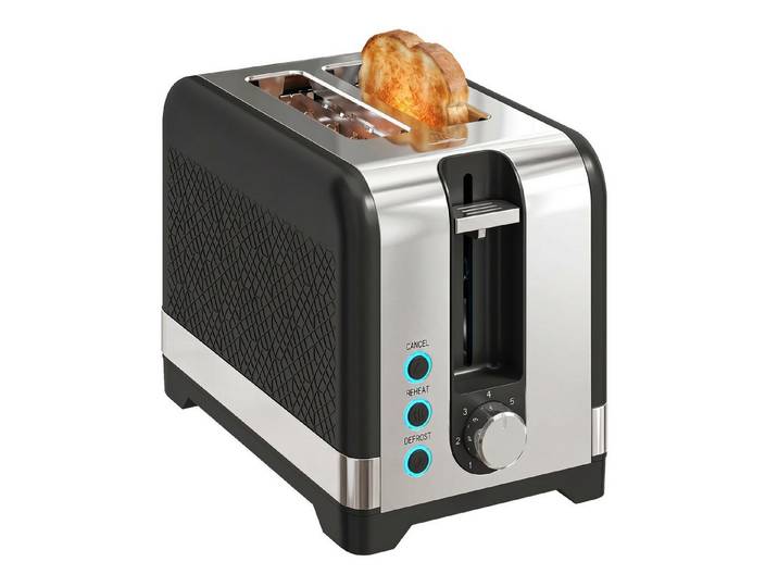 FELIXLEO Toaster 2-Scheiben-Toaster, 7 Bräunungsstufen, Auftauen, 930 W