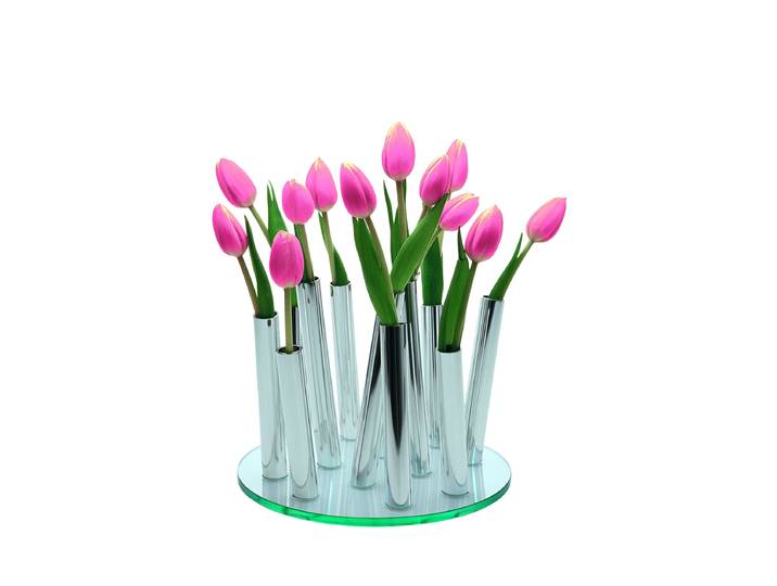 Design Vase „Bouquet“ Ø 24 cm Silber Philippi