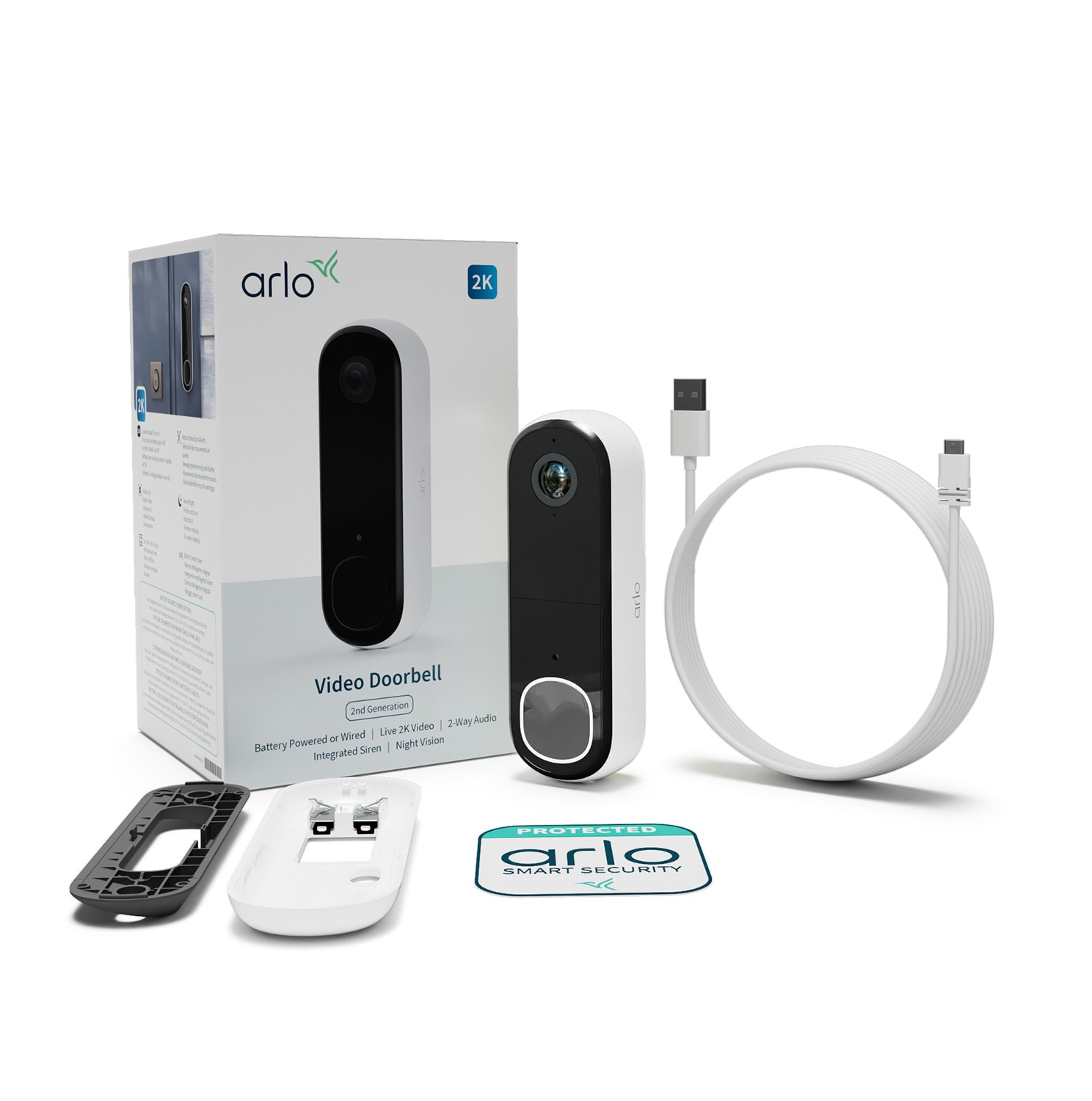 Arlo Essential 2 AVD4001 2K Video Doorbell Funk-Türklingel WLAN AVD4001-100EUS