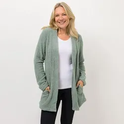 COZEE HOME Homewear Loungwear Cardigan uni MF Fluffy Bouclé Länge ca. 80cm