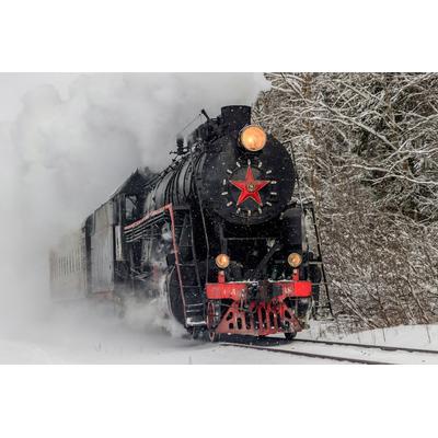 Fototapete PAPERMOON "Alte Dampflokomotive", bunt, B:2,5m L:1,86m, Vlies, Tapeten