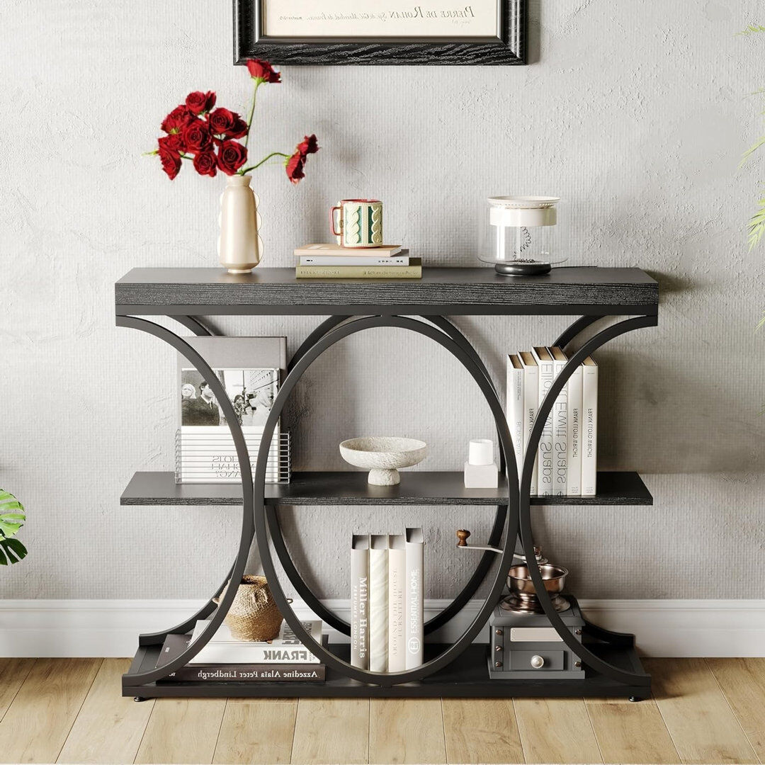Brambly Cottage Console Table Black 79.9cm H X 100cm W X 30cm D