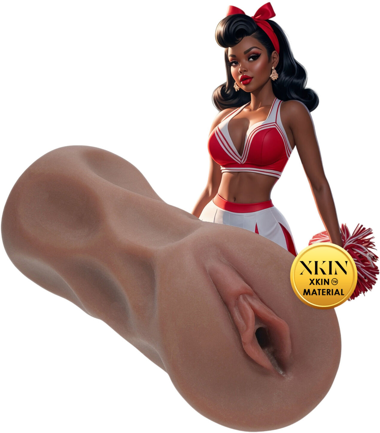 XKIN Cheerleader Cherry - realistic vagina masturbator (dark natural)
