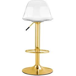 MODFU Barhocker 2er-Set Metall/Kunststoff Gold Transparent, höhenverstellbar 82-104 cm, 360° drehbar