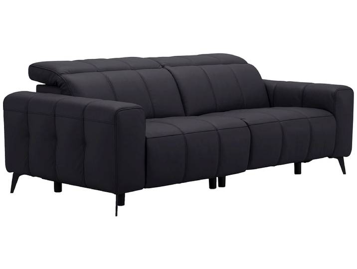 3er Sofa TEMPU 100% Leder schwarz