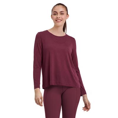 Longpullover FALKE "FALKE Langarmshirt", Damen, Gr. M, mahogany (8344), Pullover Longpullover