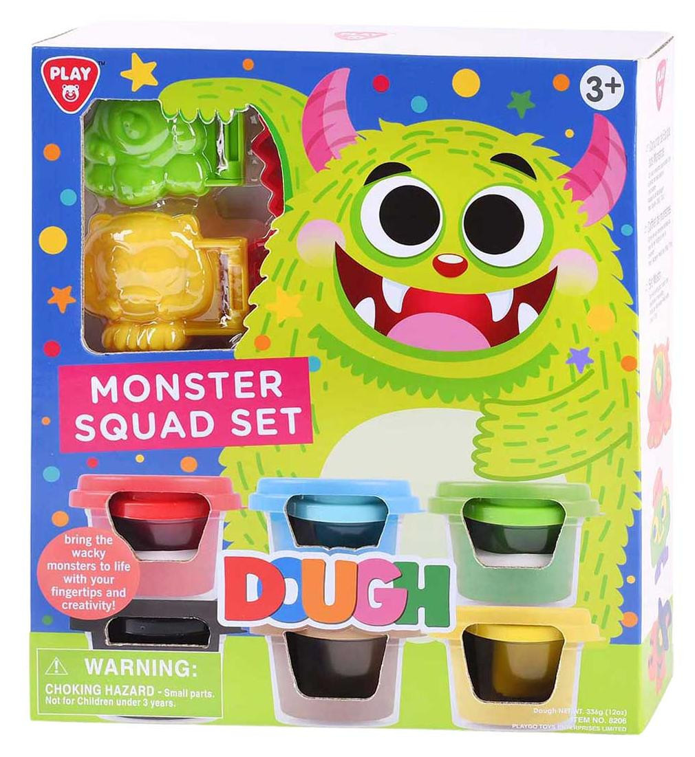Playgo Kneedklei-set Monsterbende met 6 kleurrijke potjes